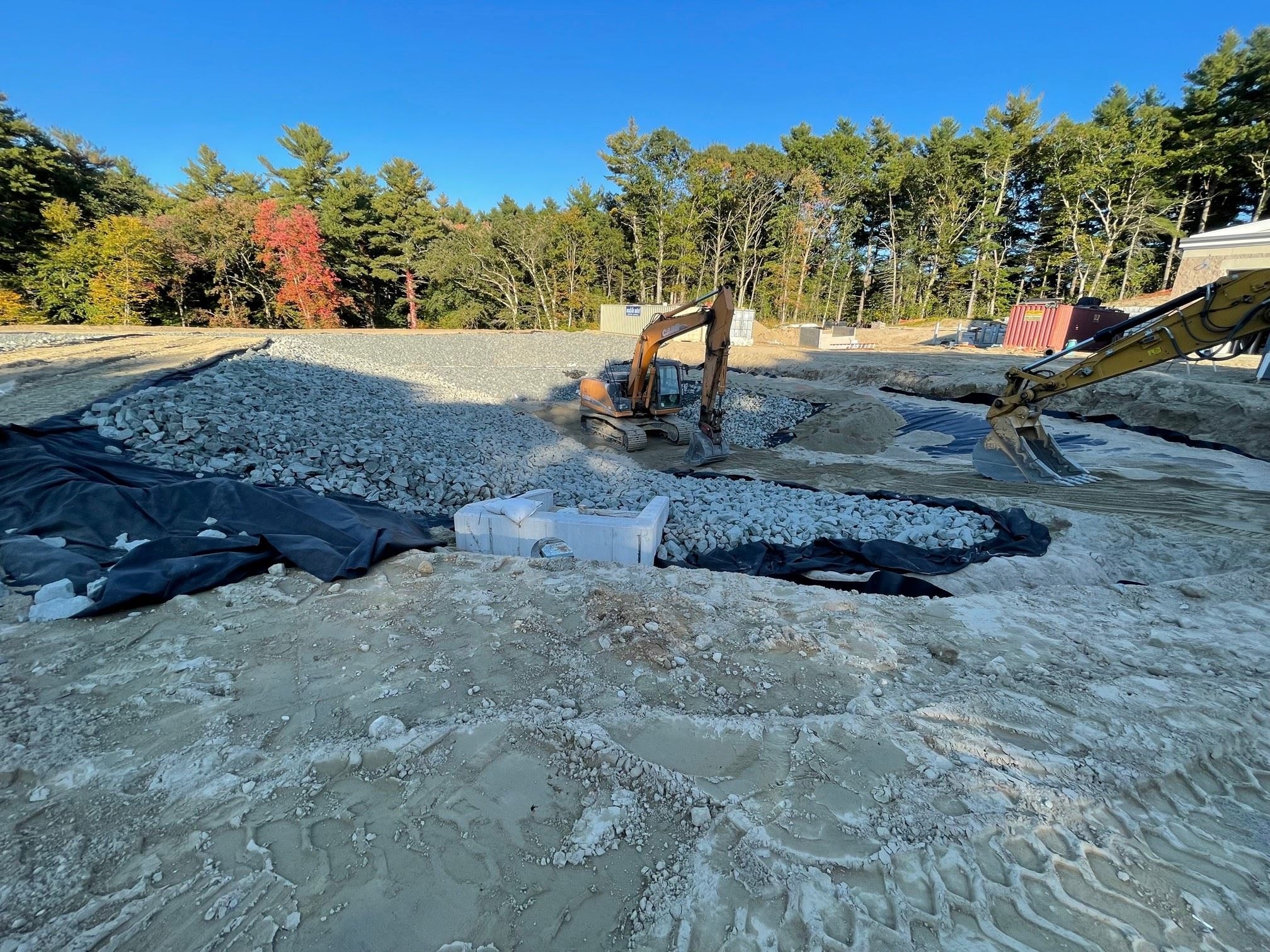 Installation of Sand, Geotextile Fabric and Modified Rockfill at Backwash Basin 2